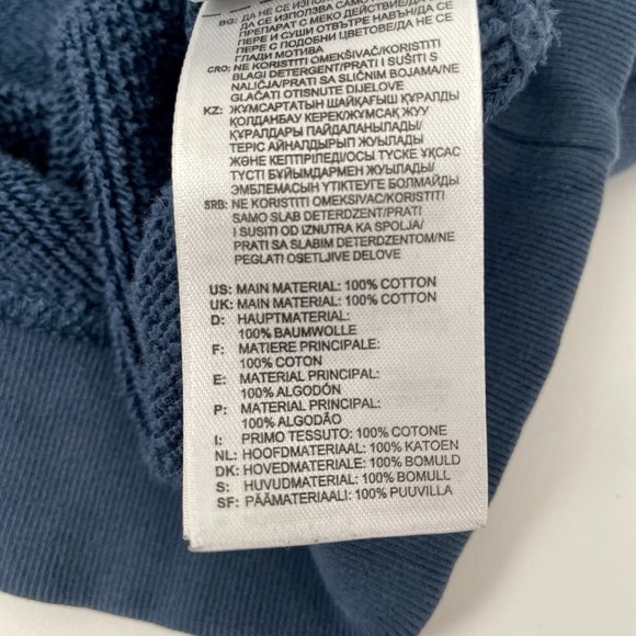 Women's Adidas Originals Cropped Hoodie Sweatshirt, Denim Blue, Size M - Picture 8 of 12